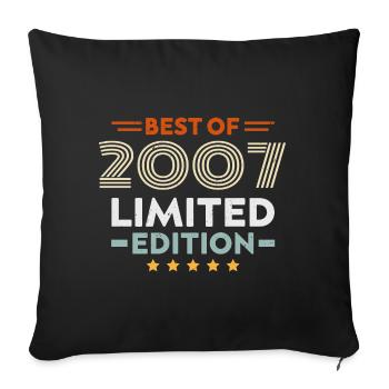 Retro 2007 Vintage Cadeau 17e Anniversaire 17 Ans - Housse de coussin décorative 45 x 45 cm - noir - Devant