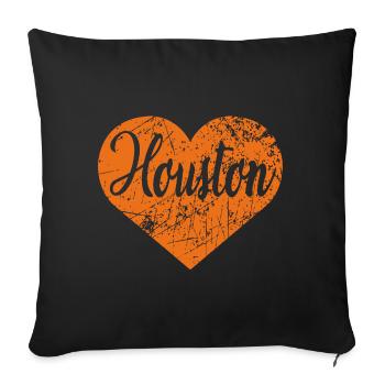 Houston Herz - Sofakissenbezug 45 x 45 cm - Schwarz - Vorne