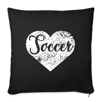 Coeur de football - Housse de coussin décorative 45 x 45 cm - noir - Devant