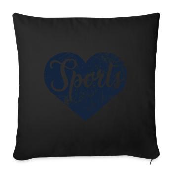 Sports Heart - Sofa pillowcase 17,3'' x 17,3'' (45 x 45 cm) - black - Front