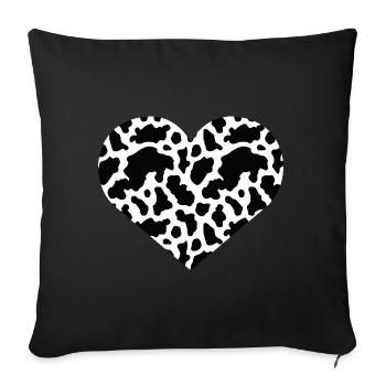 Cœur de vache - Housse de coussin décorative 45 x 45 cm - noir - Devant