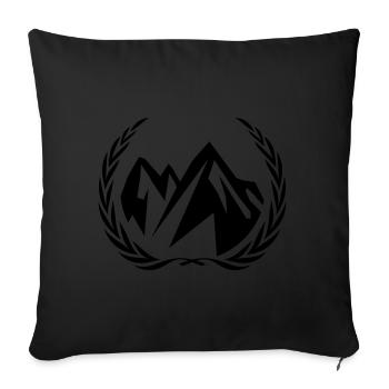 Symbole de la montagne - Housse de coussin décorative 45 x 45 cm - noir - Devant