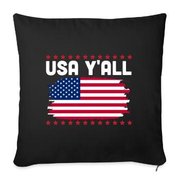 Gedenktag Vierter Juli USA Y'all Amerikanisch Patr - Sofakissenbezug 45 x 45 cm - Schwarz - Vorne