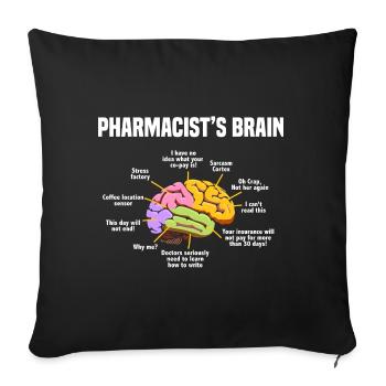 Pharmacy Pharmacist brain Pharmacist Pharmaceutical - Sofa pillowcase 17,3'' x 17,3'' (45 x 45 cm) - black - Front