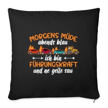 Landwirt Treckerfahrer Traktor Spruch Geschenkidee - Sofakissenbezug 45 x 45 cm - Schwarz - Vorne
