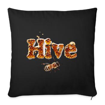 Bienenstock Bienenhaltung Honig Hive - Sofakissenbezug 45 x 45 cm - Schwarz - Vorne
