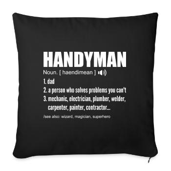 Handyman Definition Funny Dad Handyman Fathers Day - Housse de coussin décorative 45 x 45 cm - noir - Devant