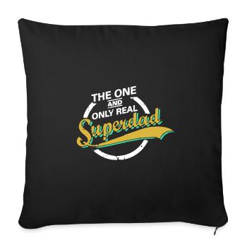 The One And Only Real Superdad Père Père Papa - Housse de coussin décorative 45 x 45 cm - noir - Devant