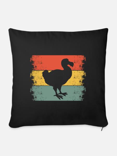 Dodo Vintage Retro - Sofakissenbezug 45 x 45 cm - Schwarz