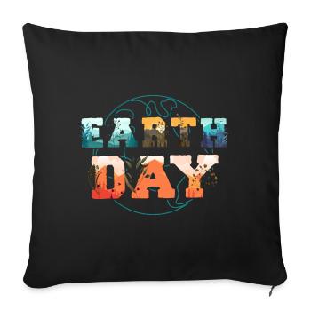 Conscience de la Terre Nature Sauvetage Soins des plantes - Housse de coussin décorative 45 x 45 cm - noir - Devant