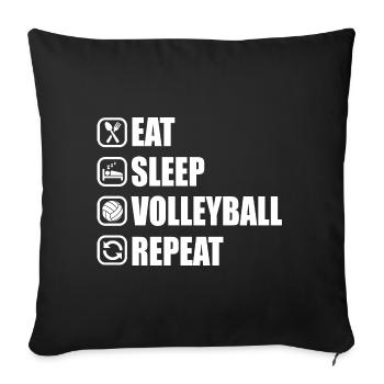 Eat Sleep Volleyball Repeat Sports Gift - Sofa pillowcase 17,3'' x 17,3'' (45 x 45 cm) - black - Front