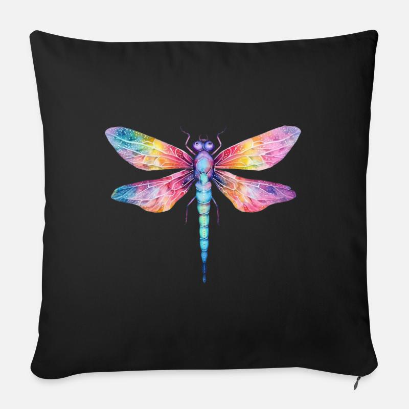 Libellen sind Küsse vom Himmel Männer Frauen - Sofakissenbezug 45 x 45 cm - Schwarz
