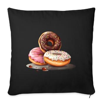 Donut für einen Donut-Liebhaber - Sofakissenbezug 45 x 45 cm - Schwarz - Vorne