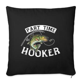 Angler Angeln Fischen Fischer Geschenkidee Humor - Sofakissenbezug 45 x 45 cm - Schwarz - Vorne
