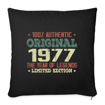 Legend since 1977 Born in 1977 - 47th birthday - Sofa pillowcase 17,3'' x 17,3'' (45 x 45 cm) - black - Front