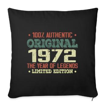 Légende Depuis 1972 Né en 1972 - 52e Anniversaire - Housse de coussin décorative 45 x 45 cm - noir - Devant