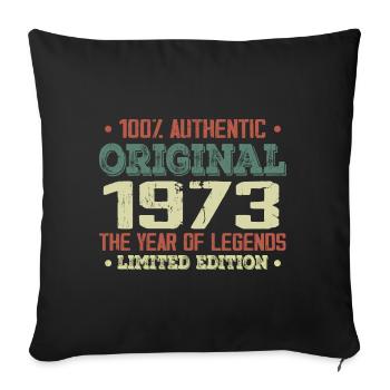Légende Depuis 1973 Né en 1973 - 51e Anniversaire - Housse de coussin décorative 45 x 45 cm - noir - Devant