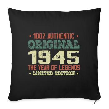 Légende Depuis 1945 Né en 1945 - 79e Anniversaire - Housse de coussin décorative 45 x 45 cm - noir - Devant