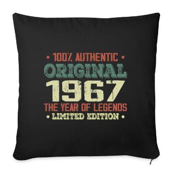 Légende Depuis 1967 Né en 1967 - 57e Anniversaire - Housse de coussin décorative 45 x 45 cm - noir - Devant