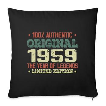 Légende Depuis 1959 Né en 1959 - 65e Anniversaire - Housse de coussin décorative 45 x 45 cm - noir - Devant