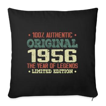 Legende seit 1956 Jahrgang 1956 - 68. Geburtstag - Sofakissenbezug 45 x 45 cm - Schwarz - Vorne