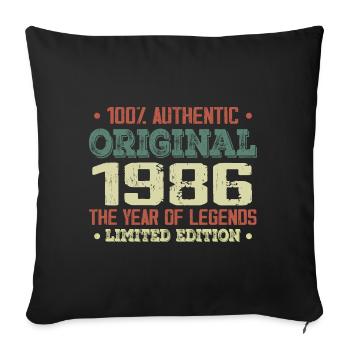 Légende Depuis 1986 Né en 1986 - 38e Anniversaire - Housse de coussin décorative 45 x 45 cm - noir - Devant