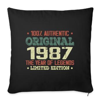 Legend since 1987 Born in 1987 - 37th birthday - Sofa pillowcase 17,3'' x 17,3'' (45 x 45 cm) - black - Front