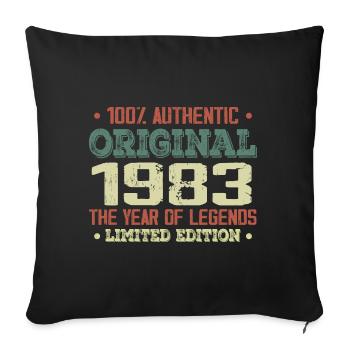 Légende Depuis 1983 Né en 1983 - 41e Anniversaire - Housse de coussin décorative 45 x 45 cm - noir - Devant