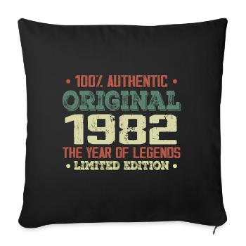 Legend since 1982 Born in 1982 - 42nd birthday - Sofa pillowcase 17,3'' x 17,3'' (45 x 45 cm) - black - Front