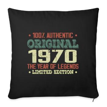 Légende Depuis 1970 Né en 1970 - 54e Anniversaire - Housse de coussin décorative 45 x 45 cm - noir - Devant