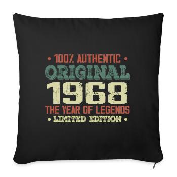 Légende Depuis 1968 Né en 1968 - 56e Anniversaire - Housse de coussin décorative 45 x 45 cm - noir - Devant