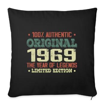 Legend since 1969 Born in 1969 - 55th birthday - Sofa pillowcase 17,3'' x 17,3'' (45 x 45 cm) - black - Front