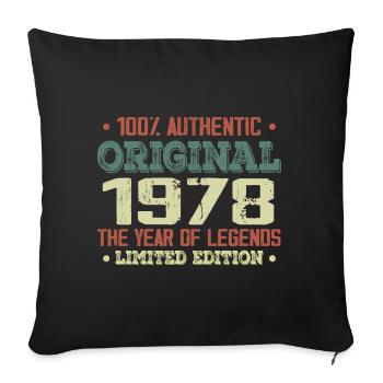 Légende Depuis 1978 Né en 1978 - 46e Anniversaire - Housse de coussin décorative 45 x 45 cm - noir - Devant