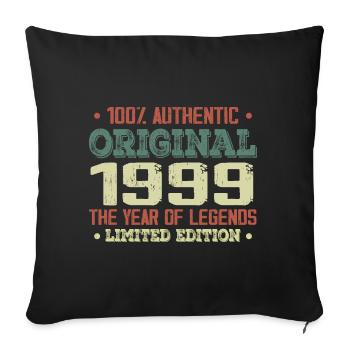 Légende Depuis 1999 Né en 1999 - 25e Anniversaire - Housse de coussin décorative 45 x 45 cm - noir - Devant