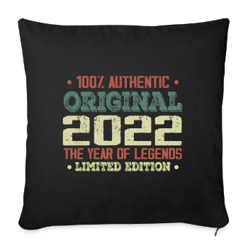 Legend since 2022 Born in 2022 - 2nd Birthday - Sofa pillowcase 17,3'' x 17,3'' (45 x 45 cm) - black - Front