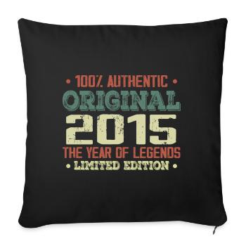 Légende Depuis 2015 Né en 2015 - 9e Anniversaire - Housse de coussin décorative 45 x 45 cm - noir - Devant