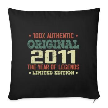 Légende Depuis 2011 Né en 2011 - 13e Anniversaire - Housse de coussin décorative 45 x 45 cm - noir - Devant