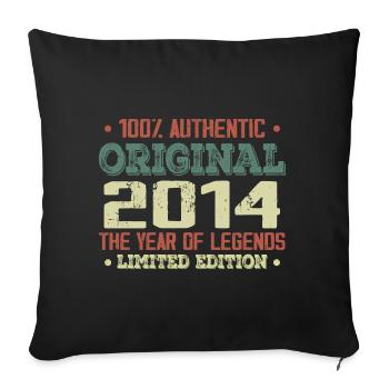 Légende Depuis 2014 Né en 2014 - 10e Anniversaire - Housse de coussin décorative 45 x 45 cm - noir - Devant