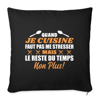 Ch'ti Cuisinier, Cuisine Nord Pas De Calais Humour - Housse de coussin décorative 45 x 45 cm - noir - Devant