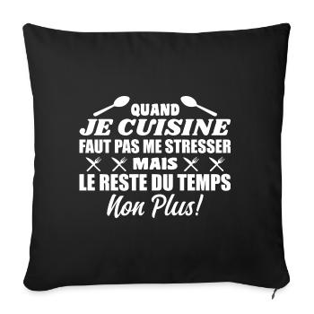 Ch'ti Cuisinier, Cuisine Nord Pas De Calais Humour - Housse de coussin décorative 45 x 45 cm - noir - Devant