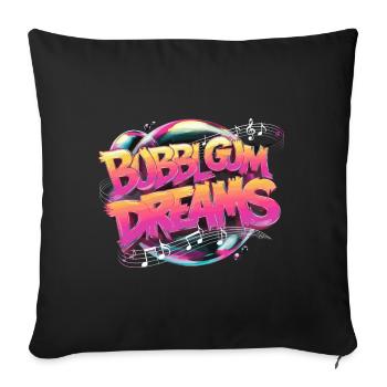 Retro Bubblegum Träume für Bubblegum Fan - Sofakissenbezug 45 x 45 cm - Schwarz - Vorne