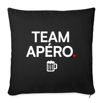 TEAM APÉRO | Minimaler Partyhumor - Sofakissenbezug 45 x 45 cm - Schwarz - Vorne