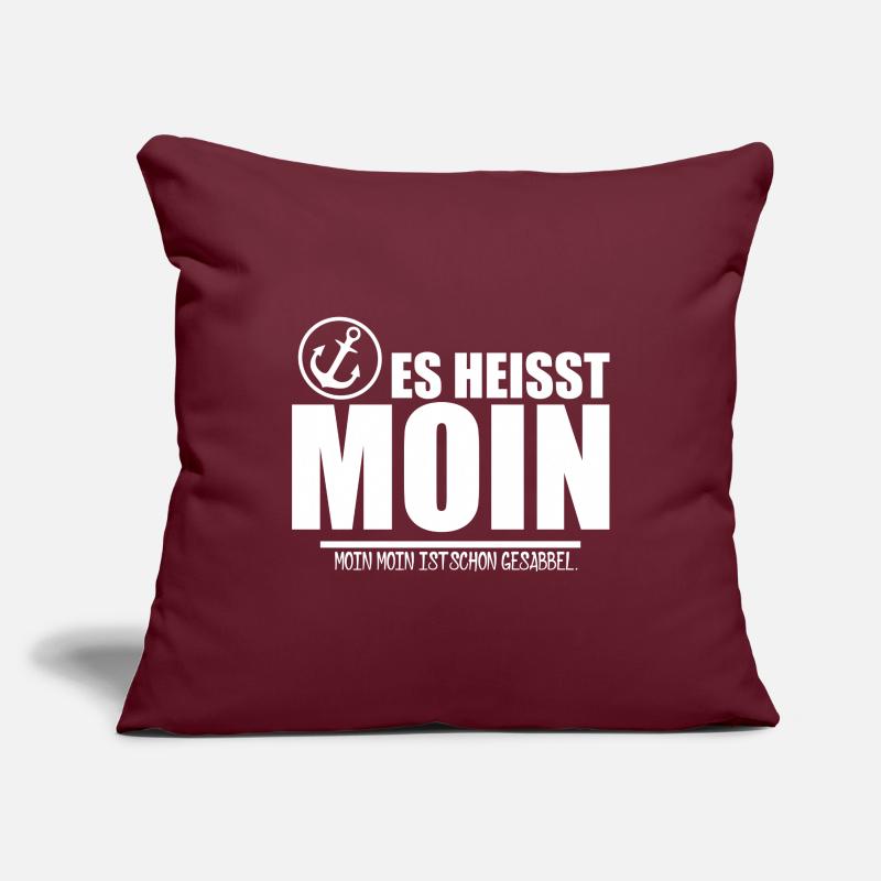 Es heisst MOIN - mit Anker [white] Sofakissenbezug 45 x 45 cm