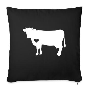 Vache vache ferme agriculture cadeau - Housse de coussin décorative 45 x 45 cm - noir - Devant