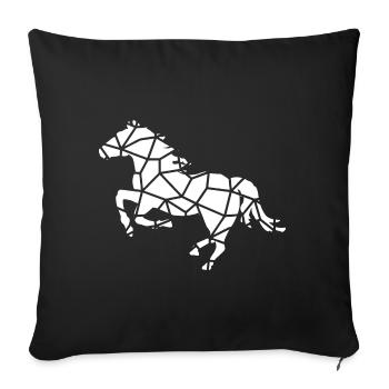 Pferde - Sofakissenbezug 45 x 45 cm - Schwarz - Vorne