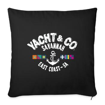 Yacht Co Savannah East Coast GA USA - Sofa pillowcase 17,3'' x 17,3'' (45 x 45 cm) - black - Front