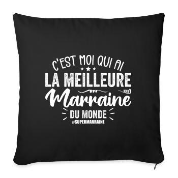 Meilleure Marraine Super Marraine Cadeau Marraine - Housse de coussin décorative 45 x 45 cm - noir - Devant