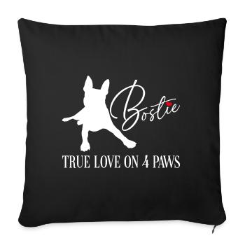 Bostie le véritable amour sur quatre pattes - Housse de coussin décorative 45 x 45 cm - noir - Devant