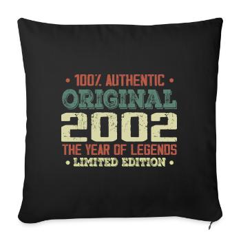 Légende Depuis 2002 Né en 2002 - 22e Anniversaire - Housse de coussin décorative 45 x 45 cm - noir - Devant