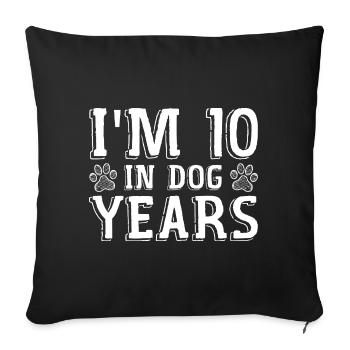 I'm 10 In Dog Years Tees | Funny 70th Birthday - Housse de coussin décorative 45 x 45 cm - noir - Devant